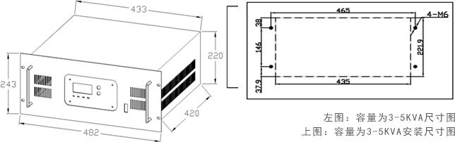 電力逆變電源尺寸和安裝圖