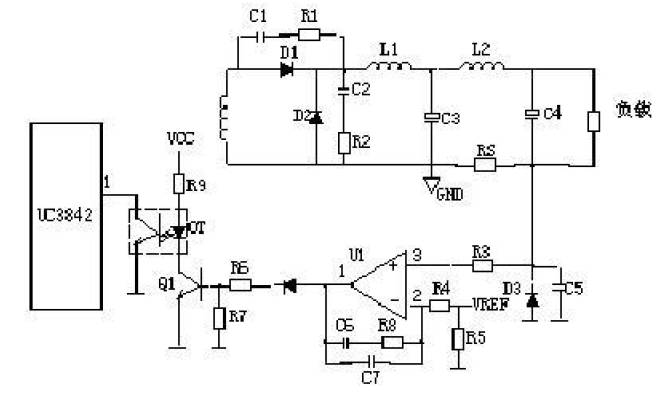 直流電源輸出端限流保護(hù)電路圖