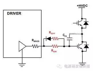 獨立的門極開通和關斷電阻